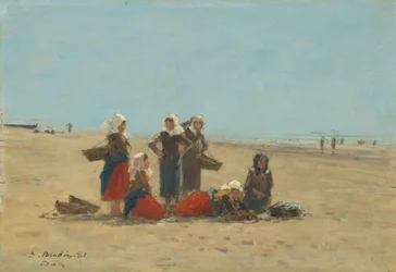 Kvinner på stranden i Berck, 1881.