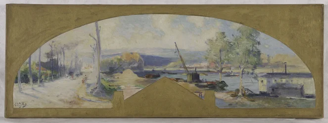 Skisse til rådhuset i Issy-les-Moulineaux: Seinen ved Issy-les-Moulineaux, ca. 1901 (olje på lerret)