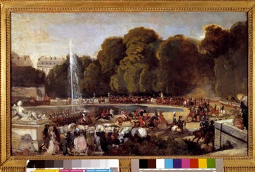 Inngang til hertuginnen av Orleans, Helene av Mecklembourg, i Tuileries-hagen i Paris, 4. juni