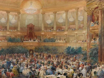 Middagen i Versailles i nærvær av Napoleon III, 1854.