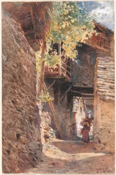 En landsbygate i Nord-Italia