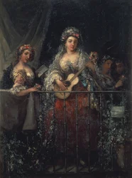 Damer på en balkong, 1862