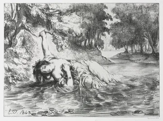 Hamlet: Ophelias død, 1843.
