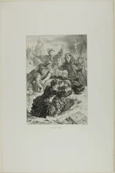 Hamlet og Laertes i Ofelias grav, plate 15 fra Hamlet