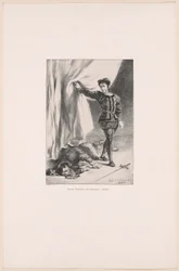 Hamlet og Polonius#39; kropp, tavle 11 fra Hamlet