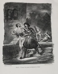 Illustrasjoner for Faust: Mephistopheles og Faust flykter etter duellen