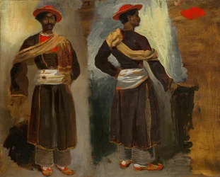 To studier av en stående indianer fra Calcutta
