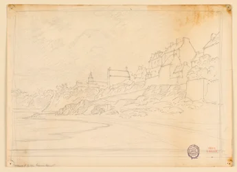 Houses of a Town at the Edge of a Rocky Shore