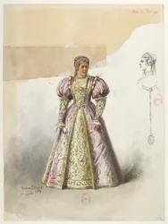 Btv1b84558104 62 - Saint-Saëns - Henrik VIII - Kostymemodeller - Lacoste - 62. Anne Boleyn med krage