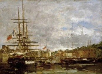 Honfleur - Skip fortøyd i havnen