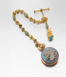 En ekstremt fin og historisk interessant presentasjonsklokke med matchende kjede og fob-forsegling, laget for kong Ludwig II av Bayern, ca. 1880