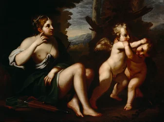 Diana og Cupids (olje på lerret)