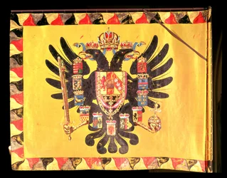 Flagg fra det keiserlige Habsburg-dynastiet, ca. 1700 (malt silke)