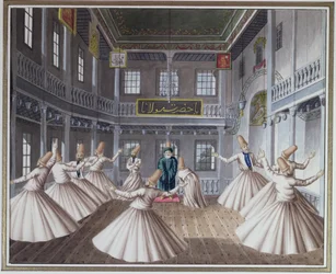 Whirling Dervishes (wc på papir)