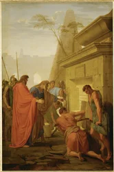 Darius åpner graven til Nitokris, dronningen av Babylon (maleri på lerret)