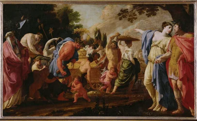 Poliphile assisted au triomphe de Bacchus - Poliphilo ser på Bacchus#39; triumf … (maleri på lerret)
