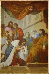 Saint Louis tar vare på de syke - Saint Louis … (maleri på lerret)