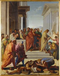 Paulus#39; preken i Efesos (maleri på lerret)