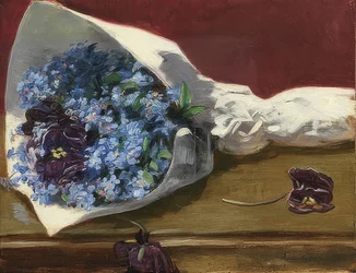 Blumenstrauß (bukett med blomster). Um 1874