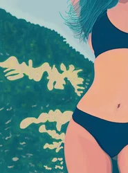 Blå bikini, Brooklyn (digital kunst)