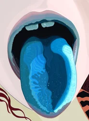 Blå tunge fra ispinne (digital kunst)