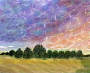 Felt i Vermont, 2018 (håndtegnet på en iPad med en Apple-blyant)