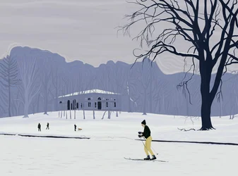 Skiløper, Prospect Park, Brooklyn (digital kunst)