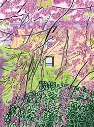 Vårtrær og leilighetsbygg, Prospekt park (digital kunst)