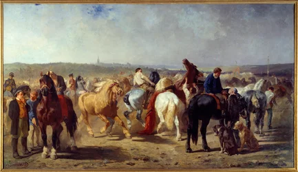 The Horse Fair Painting av Evariste Luminais (1822-1896) 1861 Nantes, Museum of Fine Arts