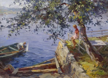 Barna på Endresen gjestgiveri (olje på lerret)