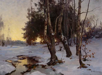 Vinterlandskap (olje på lerret)