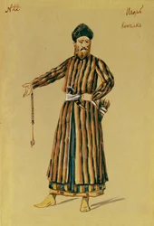 Kostymedesign for operaen Prince Igor av A. Borodin, 1890