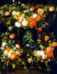 Madonna omgitt av blomster, 1662
