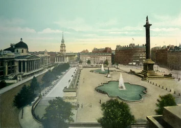 Trafalgar Square, ca 1900-tallet.