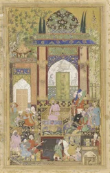 Babur mottar en hoffmann, 1580-85