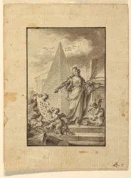 Tegning, design for en illustrasjon: quot;Arkitekturquot;, 1760–89