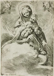 Madonna og barn på skyer