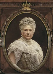 Portrett av Isabella av Borbon, prinsesse av Spania, datter av Isabella II og søster av Alfonso XII (olje på lerret)