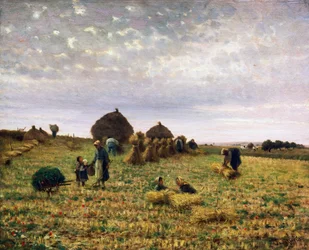 Harvest, maleri av Federico Rossano (1835-1912), olje på lerret, 65x80 cm