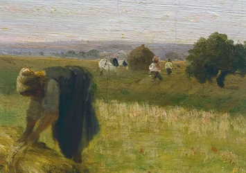 Harvest, maleri av Federico Rossano (1835-1912), olje på lerret, 65x80 cm, detalj