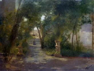 Villa i Portici, maleri av Federico Rossano (1835-1912)