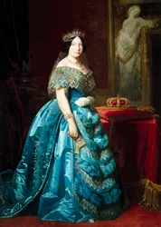 Portrett av Isabella II, dronning av Spania (Isabella av Bourbon eller Isabel de Borbón)