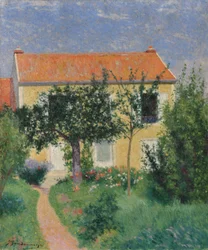 Det røde taket, ca. 1882–83 (olje på lerret)