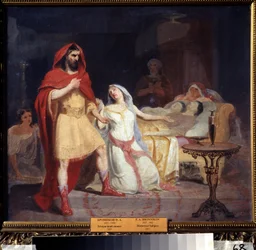 Return of Odysseus (The Return of Odysseus). Maleri av Feodor Andreyevich Bronnikov (1827-1902), olje på lerret, russisk kunst