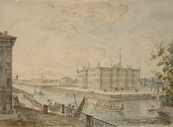 Utsikt over Michael Palace i St. Petersburg, 1799-1800