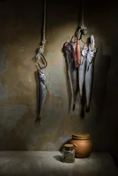 Rustikt fiskestilleben