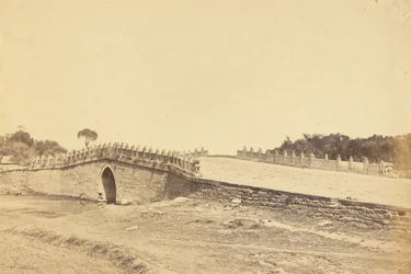 Pa-li-k#39;um-broen, åstedet for kampen med keiserlige kinesiske tropper, 21. september 1860, nær Peking
