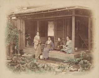 Japanske kvinner i et privat hus