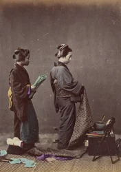 Setter på Obi eller girdle, 1868.