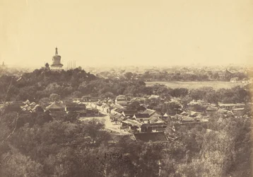 Utsikt over hagene og buddhisttempelet, Pekin, oktober 1860